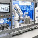 Robots in cleanroom assembleren automatisch product voor medisch onderzoek
